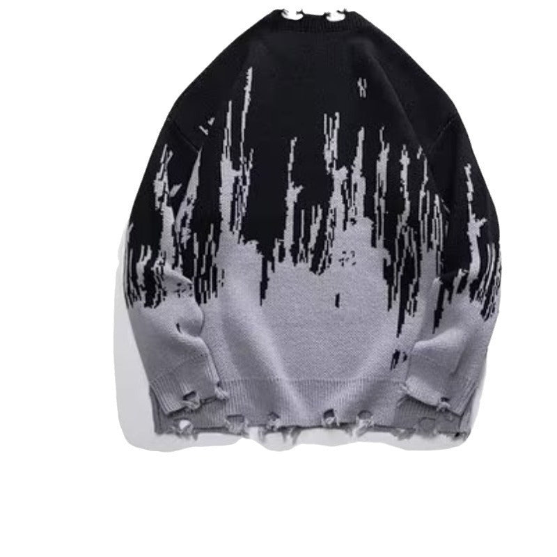 Distressed Edge Colour Splash Sweater