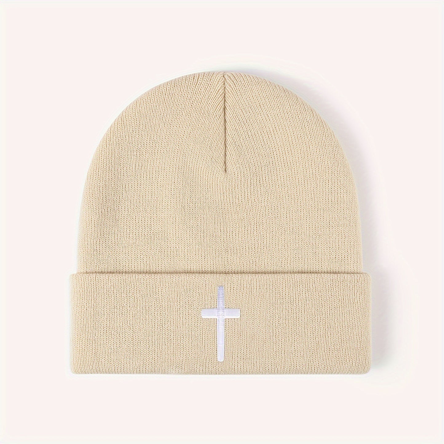 Embroidered Cross Beanie