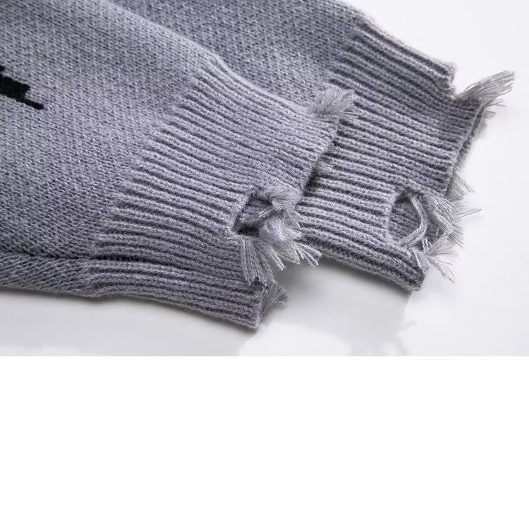 Distressed Edge Colour Splash Sweater