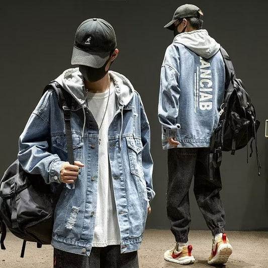 Hooded Denim Style Jacket