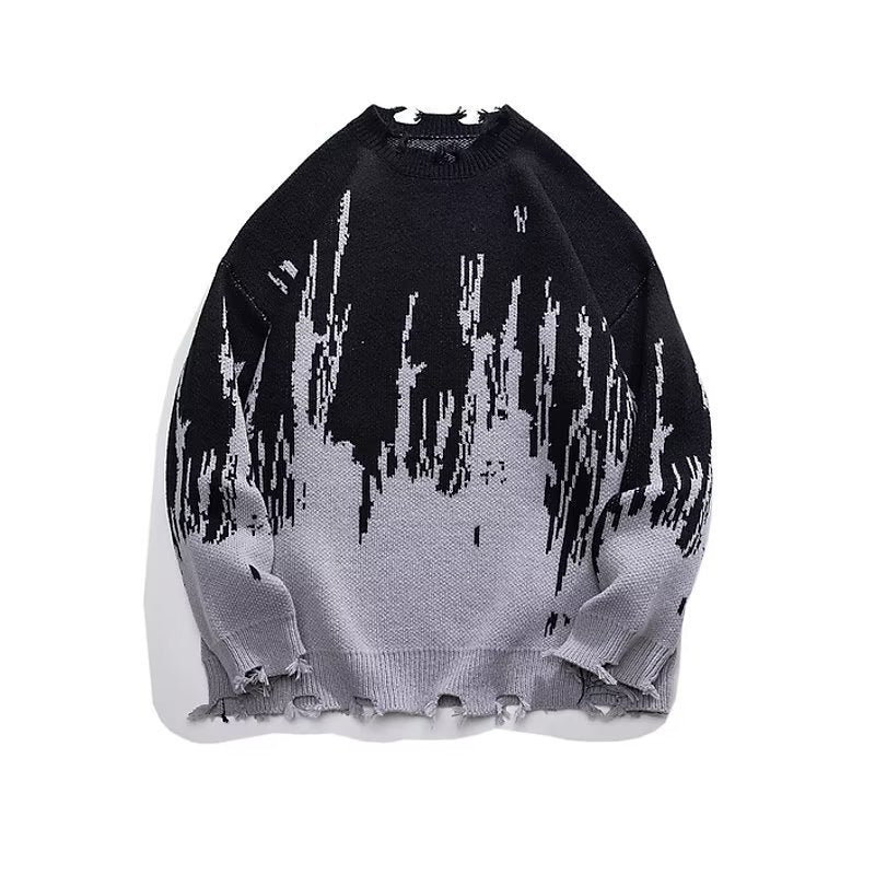 Distressed Edge Colour Splash Sweater