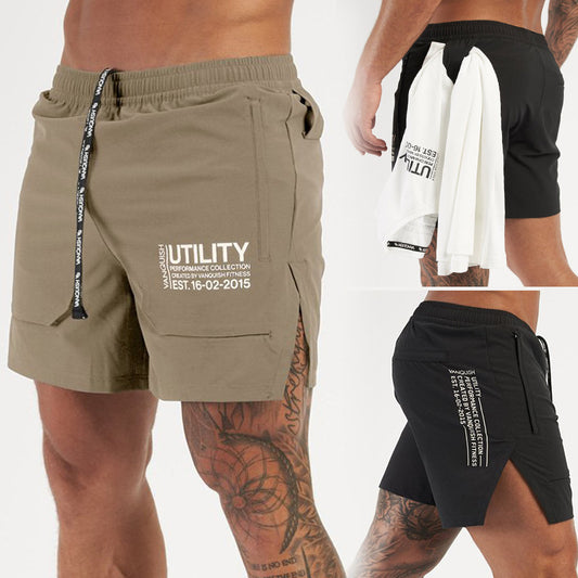 Mens Workout Shorts with Towel Loop